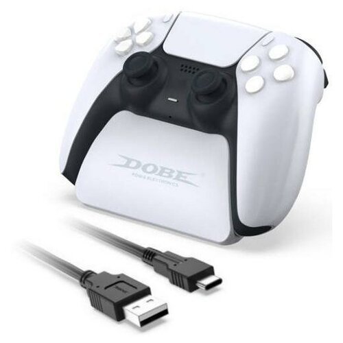 Cтенд (подставка) DOBE для Sony DualSense TP5-0537B (белый) + кабель USB Type-C