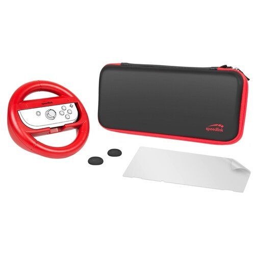 SPEEDLINK Набор аксессуаров Racing Starter Kit для консоли Nintendo Switch (SL-330604-BK), черный/красный