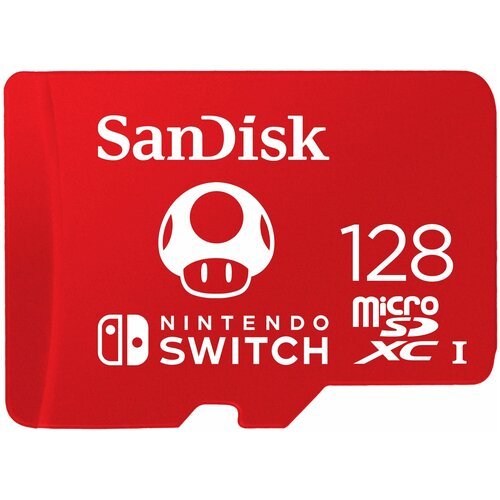 SanDisk Карта памяти microSDXC 128Gb для Nintendo Switch (SDSQXAO-128G-GNCZN), красный, 1 шт.