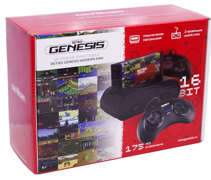Игровая консоль SEGA Retro Genesis Modern mini + 175 игр + 2 джойстика + картридж