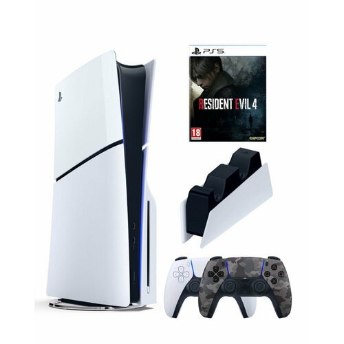 Приставка Sony Playstation 5 slim 1 Tb+2-ой геймпад(Camo)+зарядное+Resident Evil