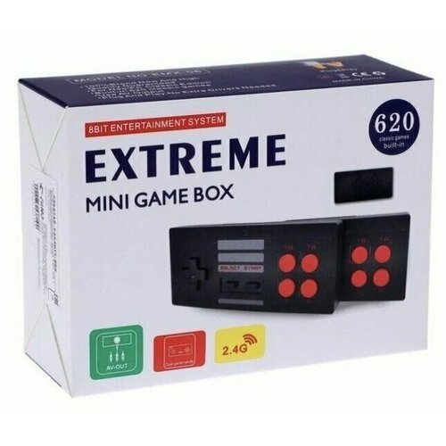 Игровая приставка Extreme Mini GameBox, 8 бит, 620 игр, RCA, 2 беспроводных джойстика