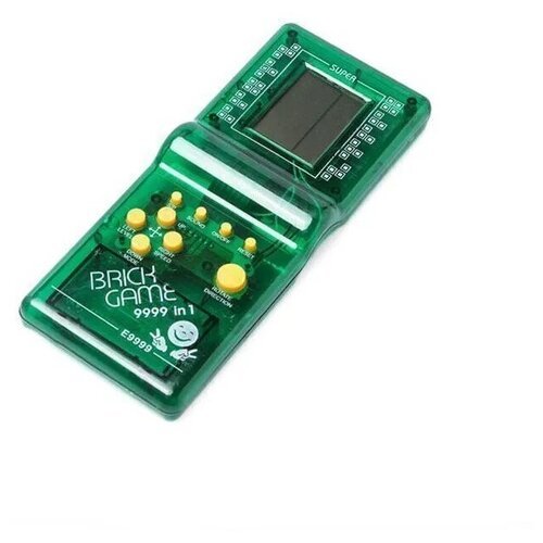 Игровая приставка Тетрис, BRICK GAME 9999 in 1, прозрачный корпус, зеленый