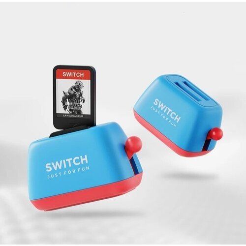 Держатель тостер для игровых картриджей Nintendo Switch, Switch Lite, Switch OLED прикольный креативный подарок (синий)