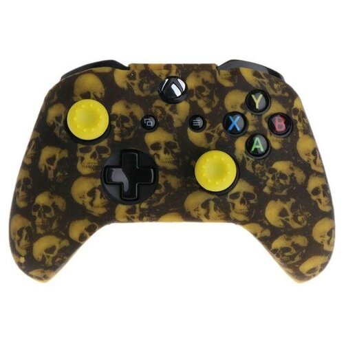 Защитный силиконовый чехол Controller Silicon Case для геймпада Microsoft Xbox Wireless Controller Skulls Yellow (Черепа Желтый) (Xbox One)