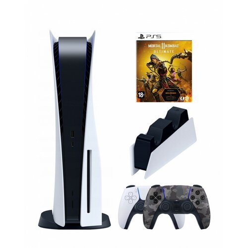Игровая приставка Sony PlayStation 5+2-й геймпад(камуфляж)+зарядное+Mortal Kombat 11 Ultimate