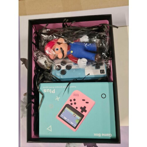 Подарочный набор, портативная игровая приставка SUP Gamebox Plus 400 , с джойстиком, синий