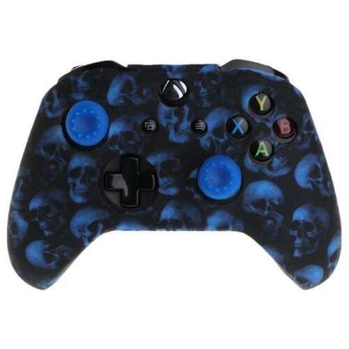 Защитный силиконовый чехол Controller Silicon Case для геймпада Microsoft Xbox Wireless Controller Skulls Blue (Черепа Синий) (Xbox One)
