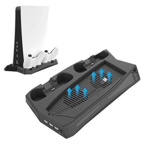 Подставка вертикальная KJH Charging Stand with Cooling Fan (черный) для PS5 (KJH-P5-010) (PlayStation 5)