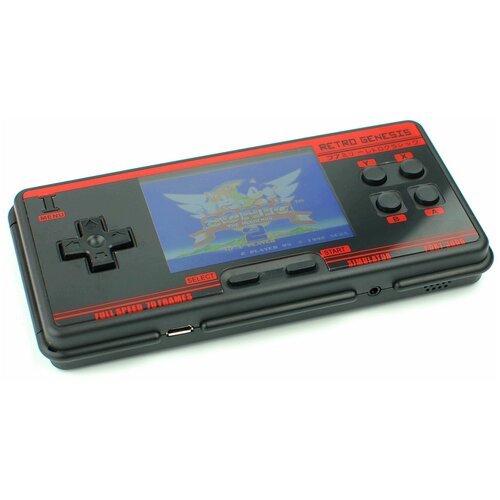 Retro Genesis Игровая приставка Retro Genesis Port 3000, AV кабель, 400 игр, 1800 мАч, черно-красная
