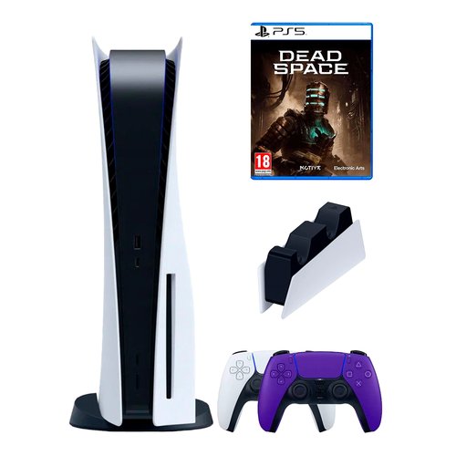 PS5 (ПС5) Игровая приставка Sony PlayStation 5 ( 3-я ревизия) + 2-й геймпад(фиолетовый) + зарядное DEAD SPASE