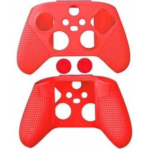 Силиконовый чехол + накладки на стики для геймпада Microsoft Xbox Series X/S Wireless Controller Red (Красный) DOBE (TYX-0626) (Xbox Series X/S)