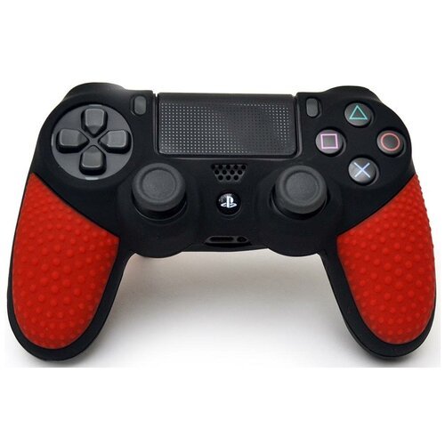 Защитный силиконовый чехол Controller Silicon Case (Non-Slip) для геймпада Sony Dualshock 4 Wireless Controller Черный/Красный (PS4)