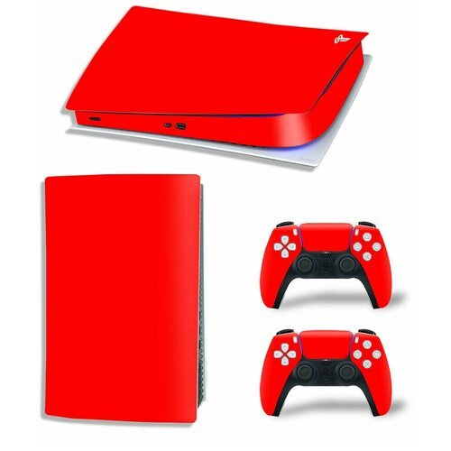 Виниловая наклейка для PS5 Disc Edition (Red)
