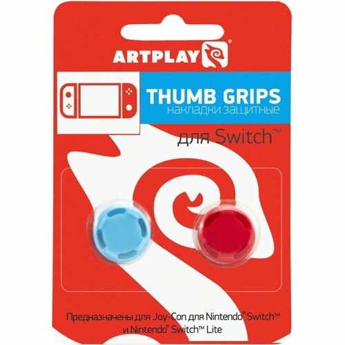 Накладки Artplays сменные Thumb Grips Pro для контроллера NS / NS Lite (красные/синие, 2 шт)