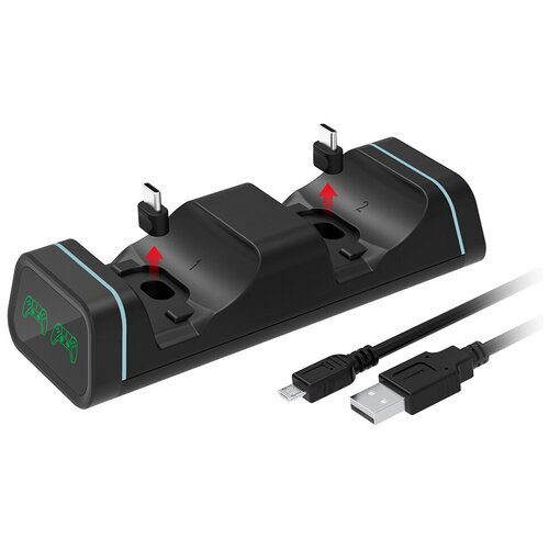 Универсальная зарядная станция для 2-х геймпадов SONY PS5 DualSense / Xbox Elite 2 / Xbox Series S / Series X / Switch Pro Controller DOBE