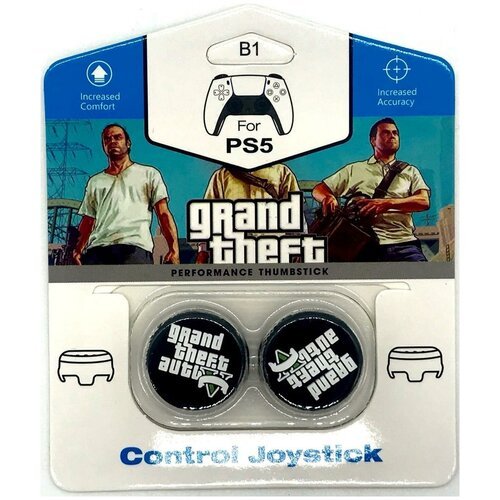 Накладки на стики для геймпада DualSense CQC Grand Theft Auto\B1 (2 шт) (PS5)