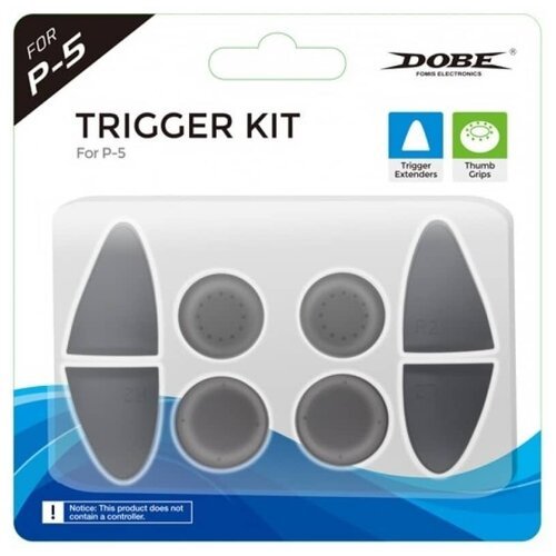 Набор силиконовых накладок DOBE Trigger Kit 8 в 1 для геймпада DualSense на Playstation PS5 (TP5-0513) черный