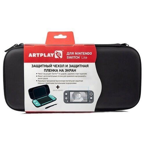 Artplays Чехол и защитная плёнка для консоли Nintendo Switch Lite (NSL-B03), черный