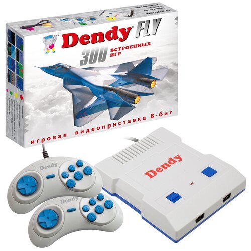 Игровая приставка Dendy Fly 300 встроенных игр/Ретро консоль 8 bit Dendy/Для телевизора