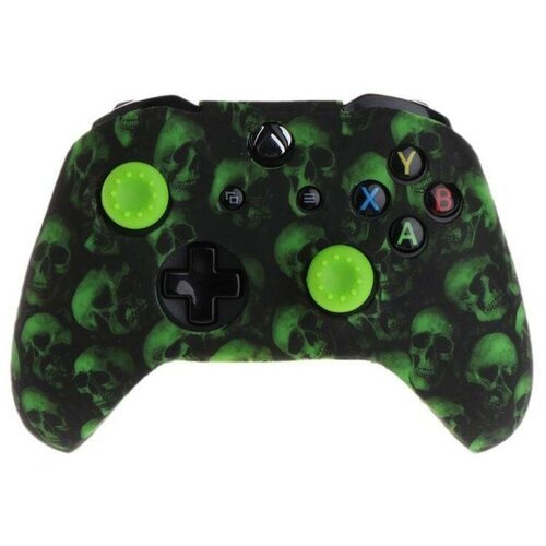 Защитный силиконовый чехол Controller Silicon Case для геймпада Microsoft Xbox Wireless Controller Skulls Green (Черепа Зеленый) (Xbox One)