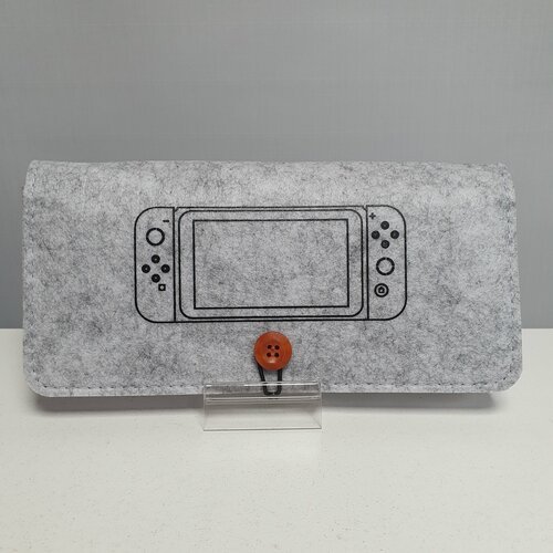Мягкая сумка чехол для Nintendo Switch, OLED, Lite в сером цвете (очень приятный на ощупь, из войлока) серая