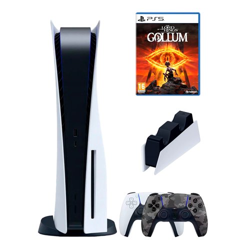 PS5 (ПС5) Игровая приставка Sony PlayStation 5 ( 3-я ревизия) + 2-й геймпад(камуфляж) + зарядное + Gollum