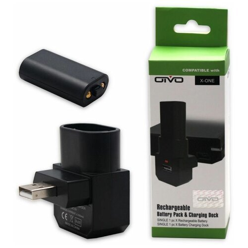 OIVO Зарядная станция Rechargeable Battery Pack&Charging Dock для аккумуляторов геймпадов консоли Xbox One (IV-X1006), черный
