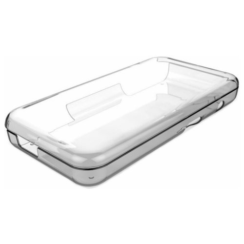 Противоударный защитный-бампер-корпус MyPads для игровой приставки Nintendo New 2DS XL из прочного пластика прозрачная