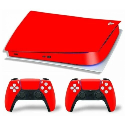 Наклейка виниловая для PlayStation 5 Digital Edition (Red) Красная (PS5)