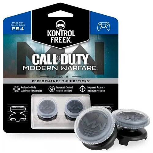 2 высокие накладки на стики KontrolFreek Grips Call of Duty Modern Warfare ADS для геймпада DualShock PS4 (серые)